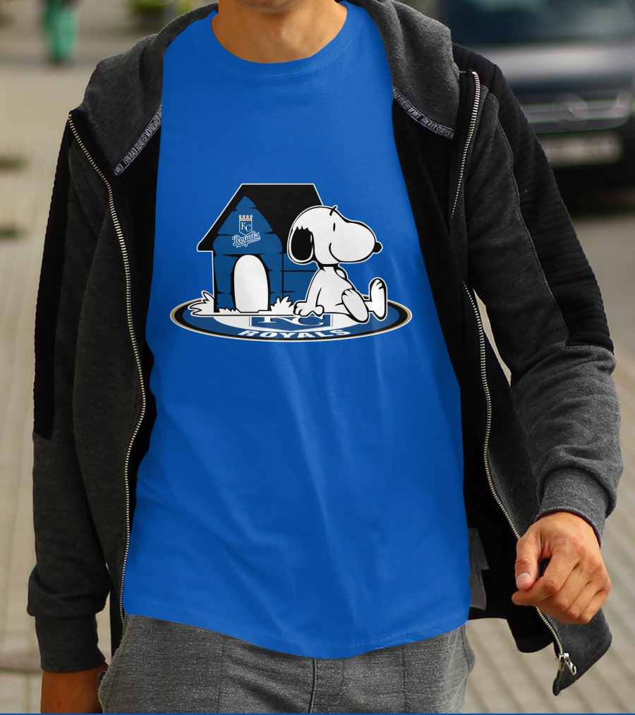 Kansas City Royals Snoopy And Doghouse Fan Now And Forever T-Shirt