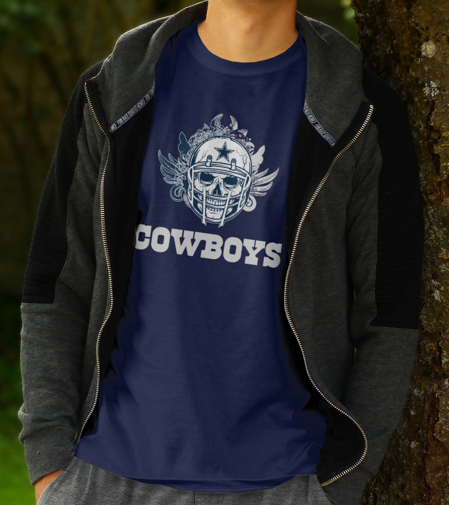 Cowboys Skull Helmet Star Wings T-Shirt