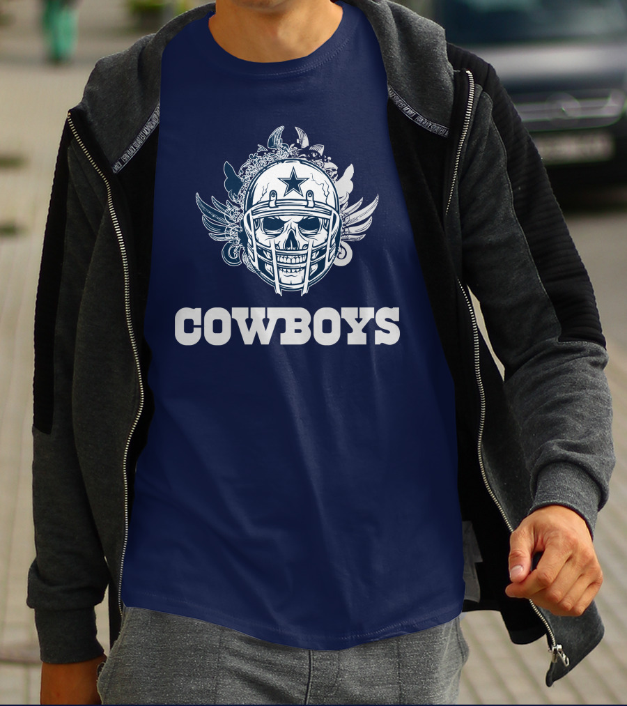 Cowboys Skull Helmet Star Wings T-Shirt