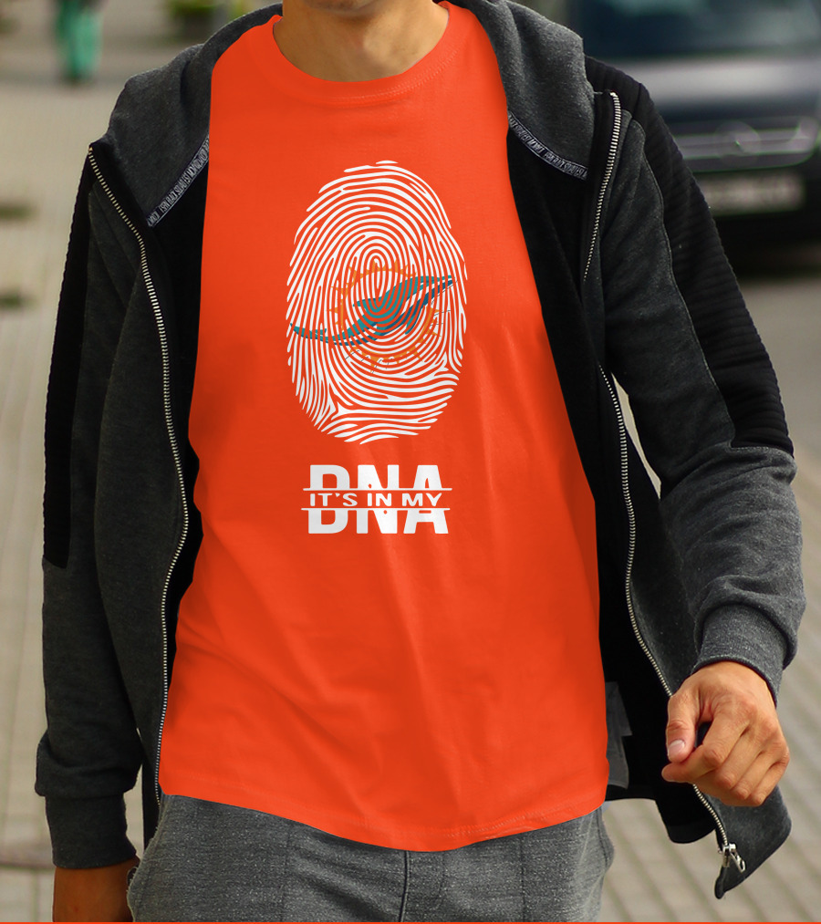Miami Dolphins It's In My DNA Fingerprint T-Shirt