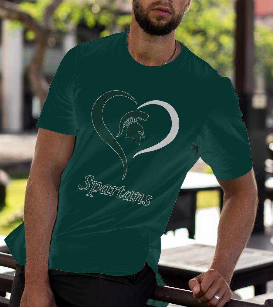 Spartans Heart Michigan State Spartan Helmet T-Shirt