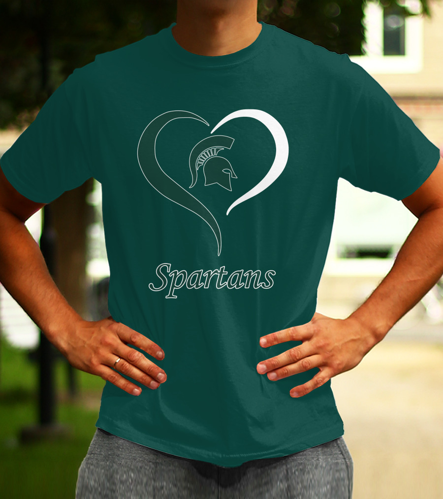 Spartans Heart Michigan State Spartan Helmet T-Shirt