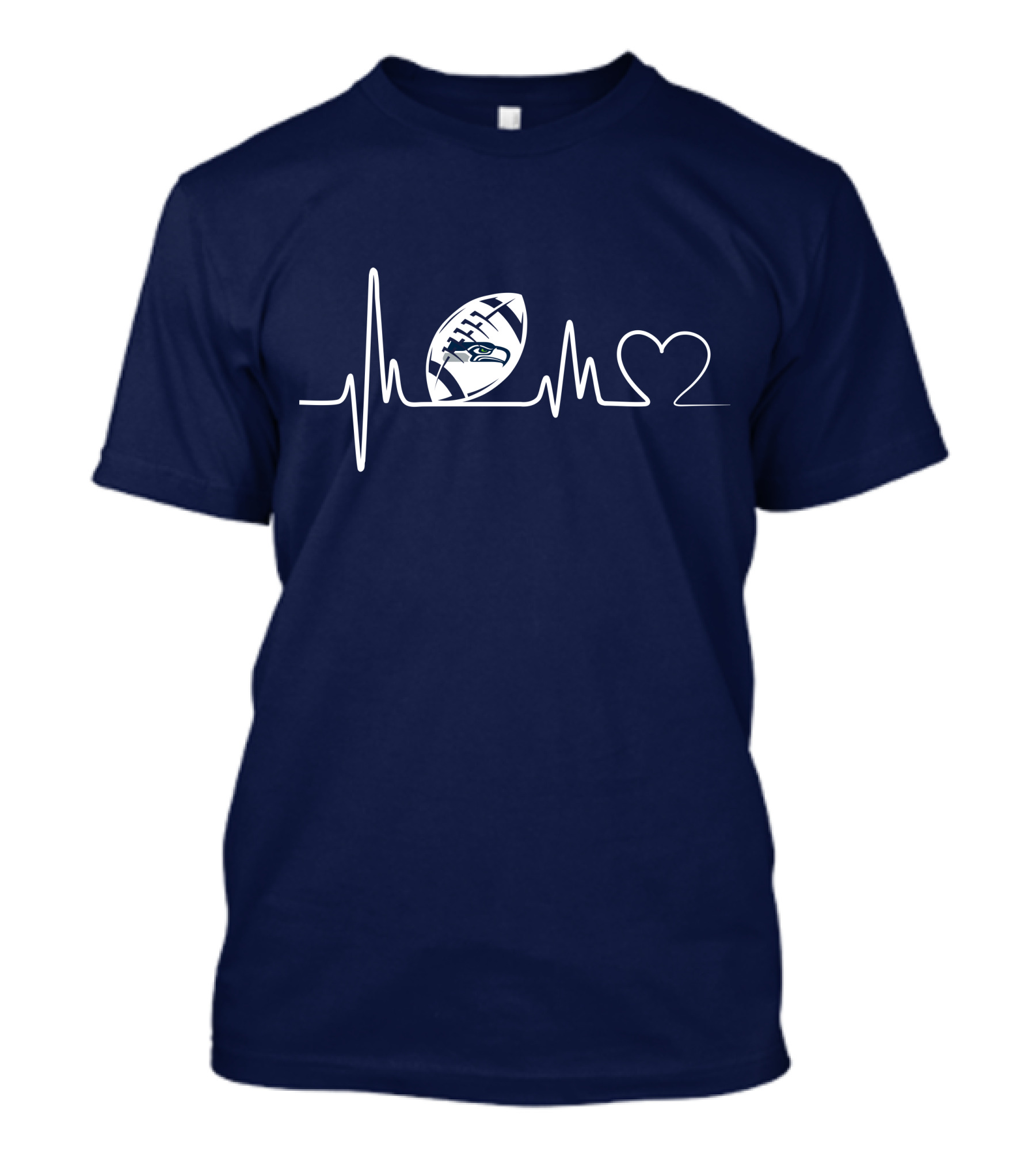 Seattle Seahawks Heartbeat Football T-Shirt