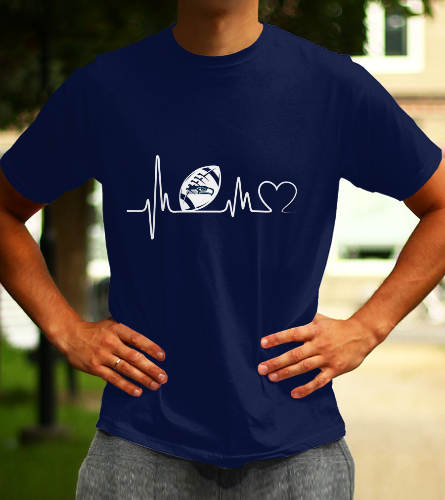 Seattle Seahawks Heartbeat Football T-Shirt