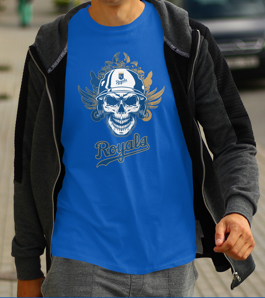 Kansas City Royals Skull Helmet T-Shirt
