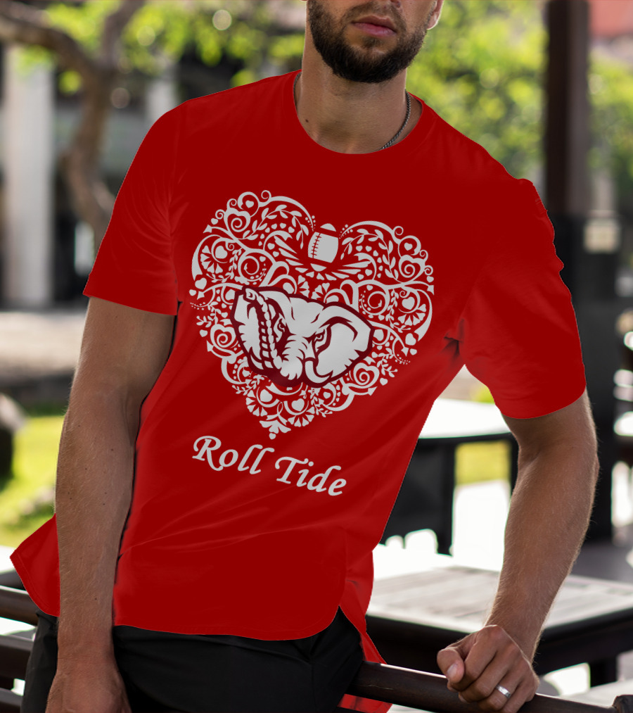 Roll Tide Alabama Crimson Tide Heart T-Shirt