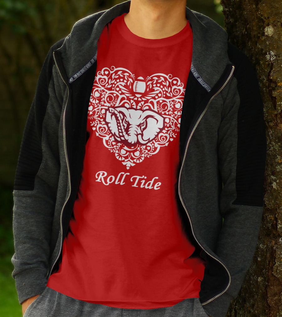 Roll Tide Alabama Crimson Tide Heart T-Shirt