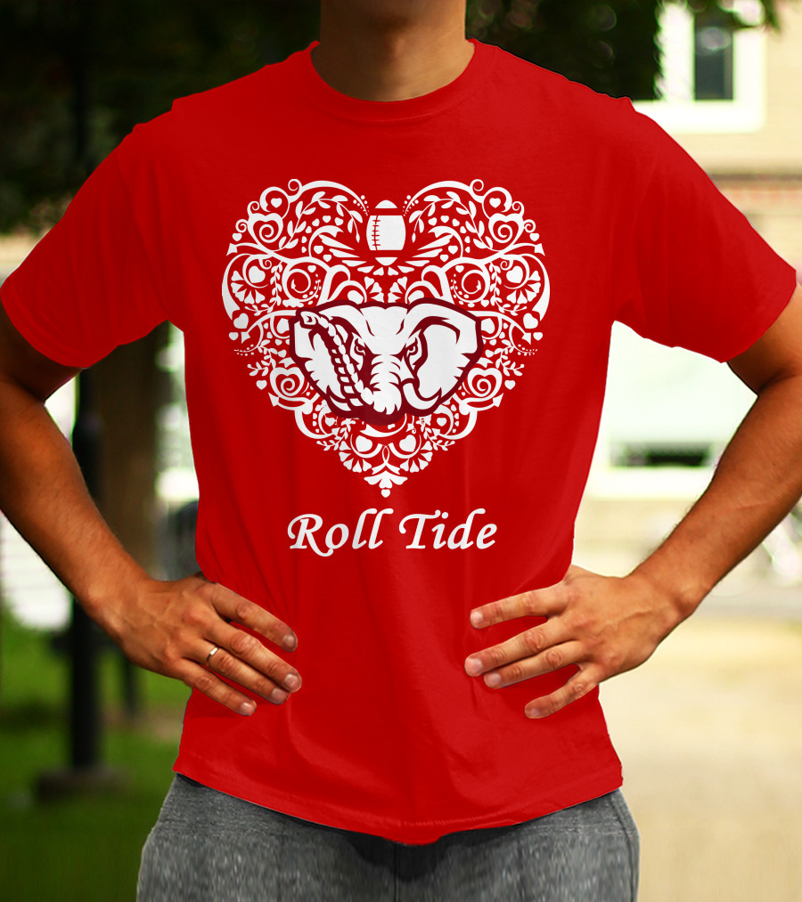 Roll Tide Alabama Crimson Tide Heart T-Shirt