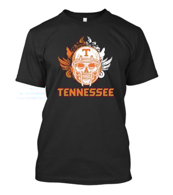 Tennessee Volunteers Skull Helmet Football Wings T-Shirt