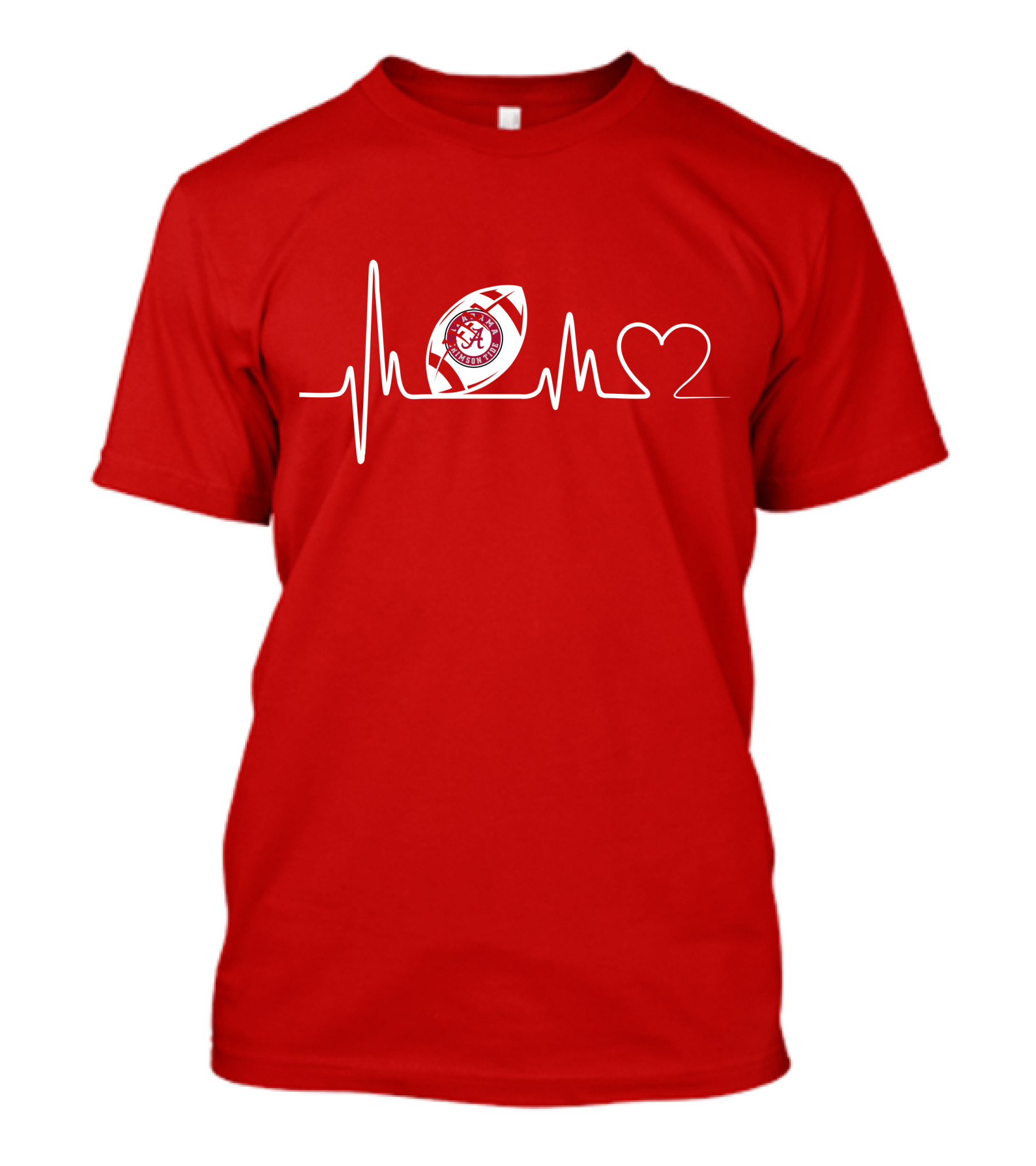Alabama Crimson Tide Football Heartbeat Love T-Shirt