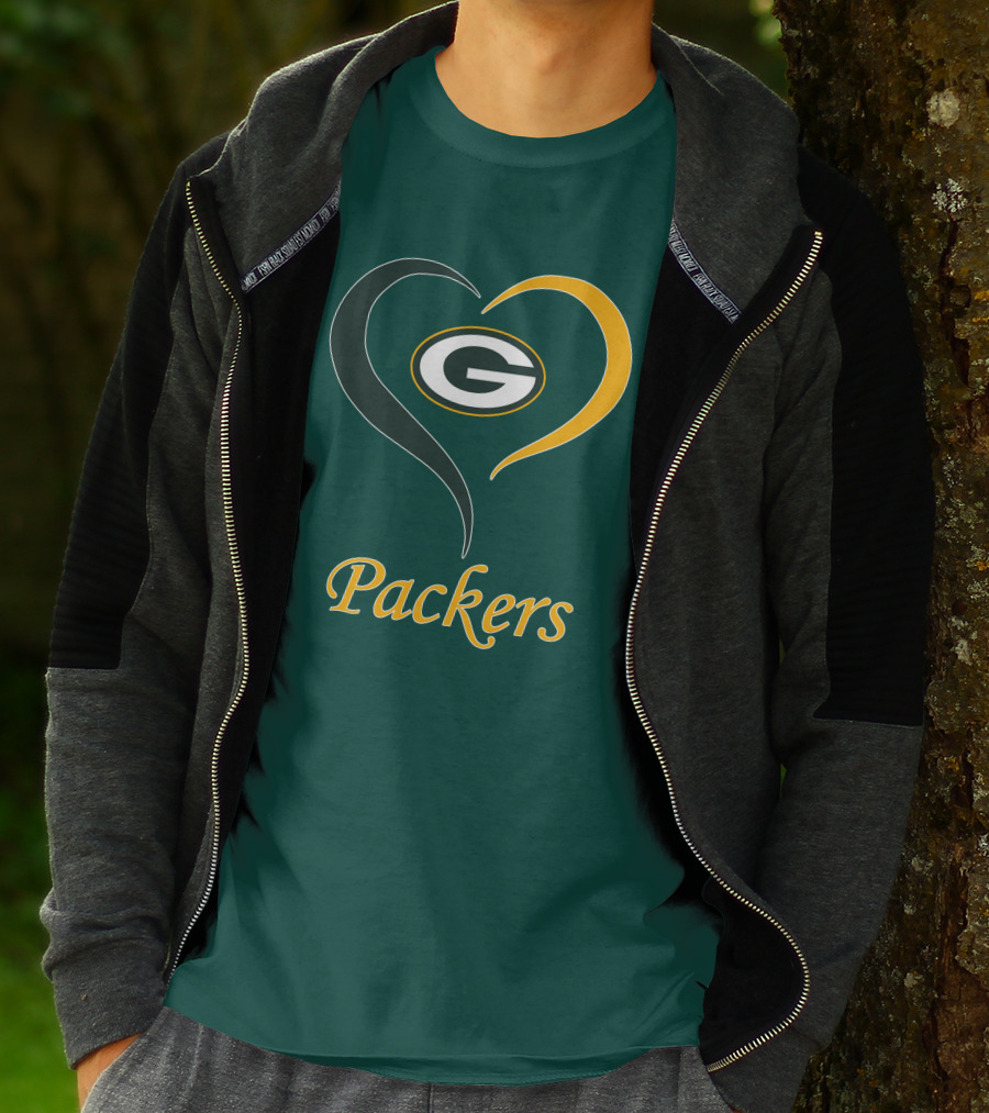 Green Bay Packers Heart Symbol Packers T-Shirt