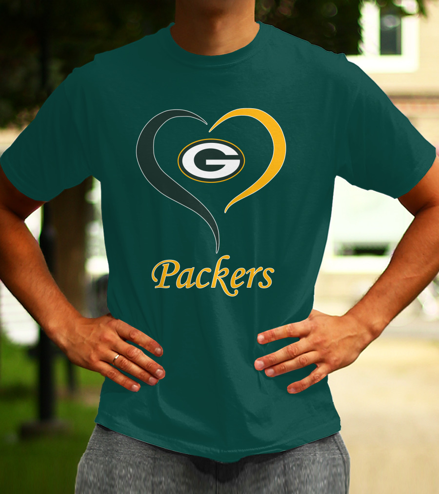 Green Bay Packers Heart Symbol Packers T-Shirt