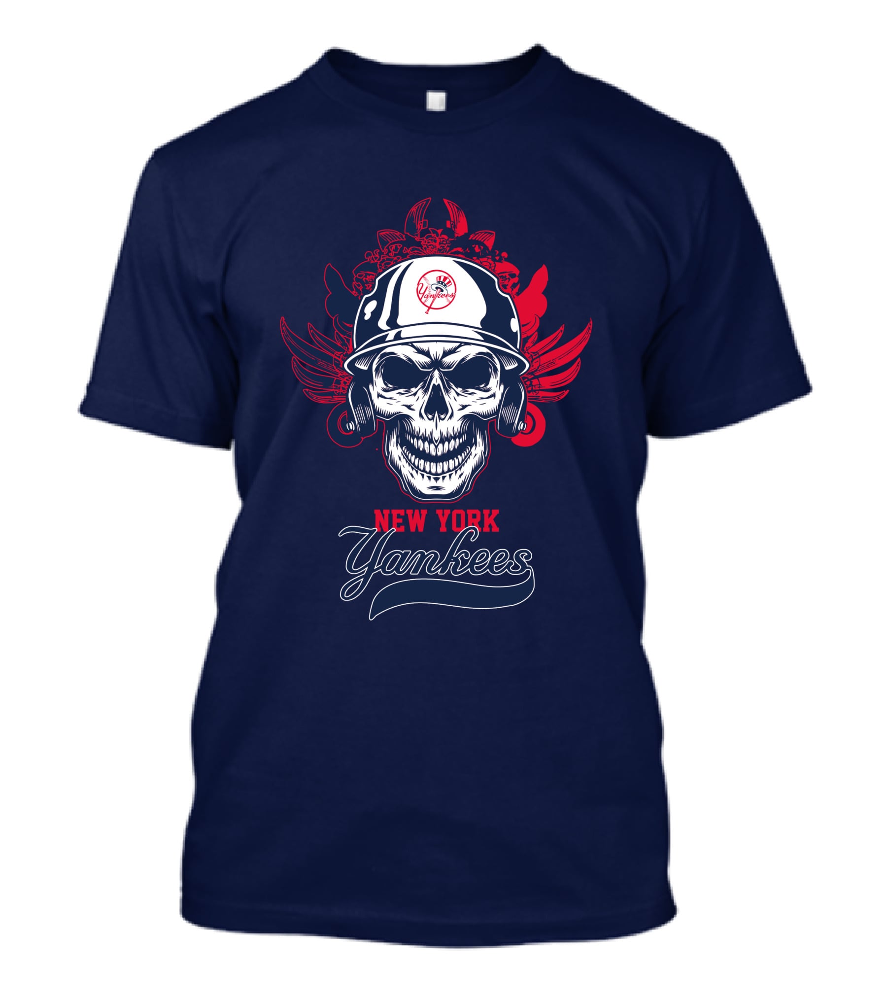 New York Yankees Skull Wings Helmet T-Shirt