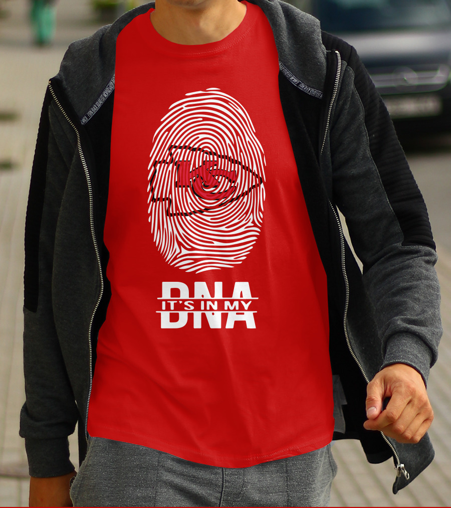 Kansas City Chiefs KC Fingerprint It's In My DNA T-Shirt