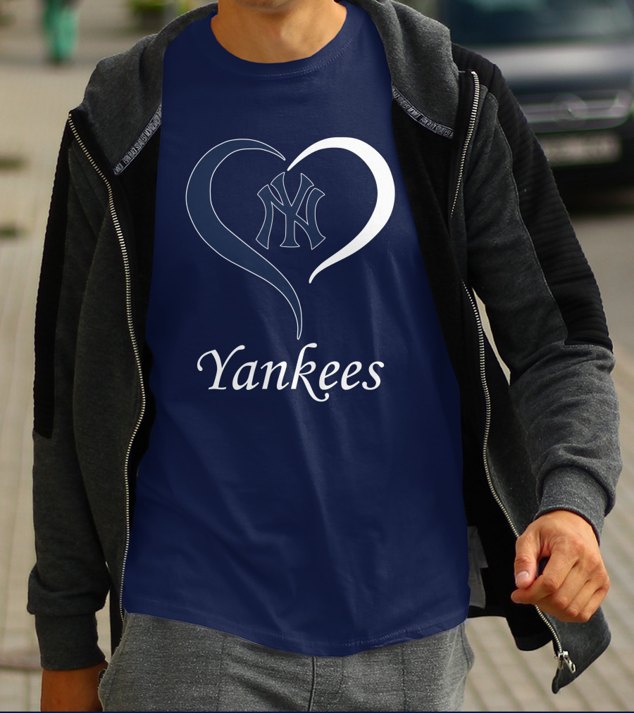 Yankees Heart Logo With NY Yankees Emblem T-Shirt