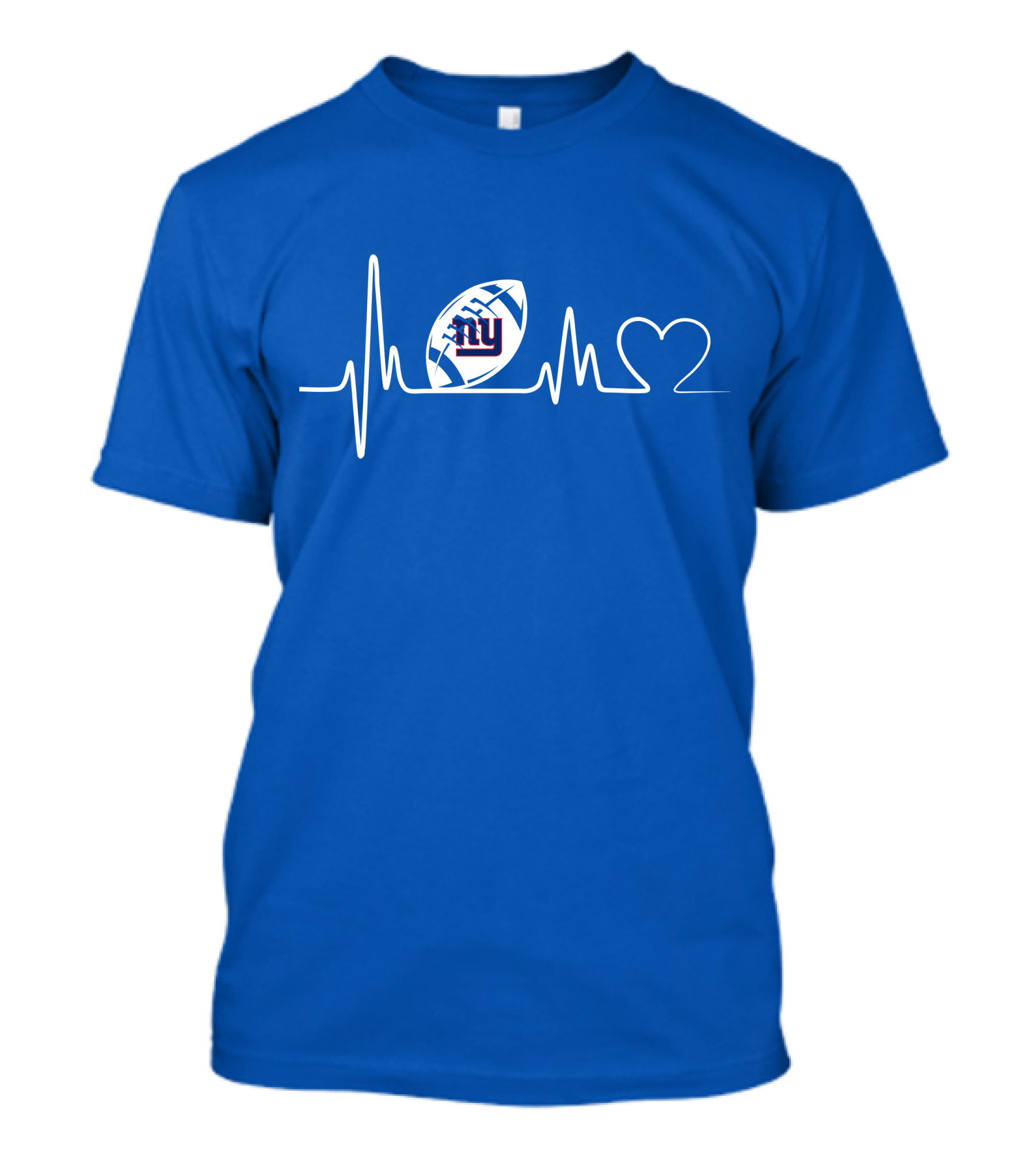 New York Giants Heartbeat Football T-Shirt
