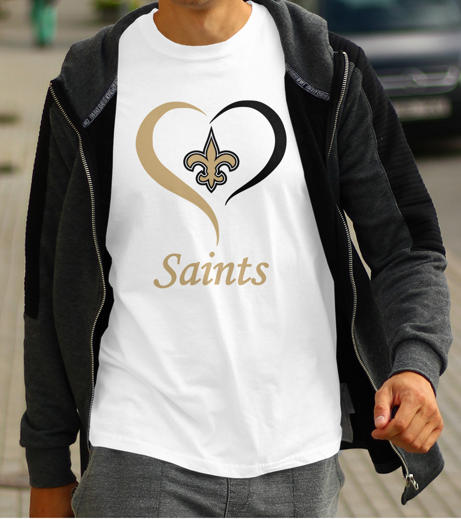 New Orleans Saints Heart Fleur-de-Lis T-Shirt