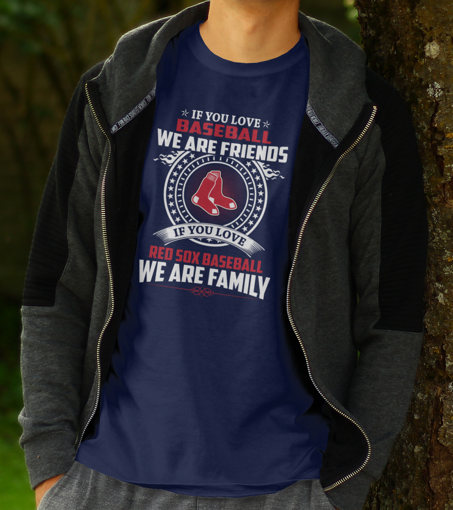 If You Love Baseball We Are Friends Red Sox Baseball We Are Family T-Shirt