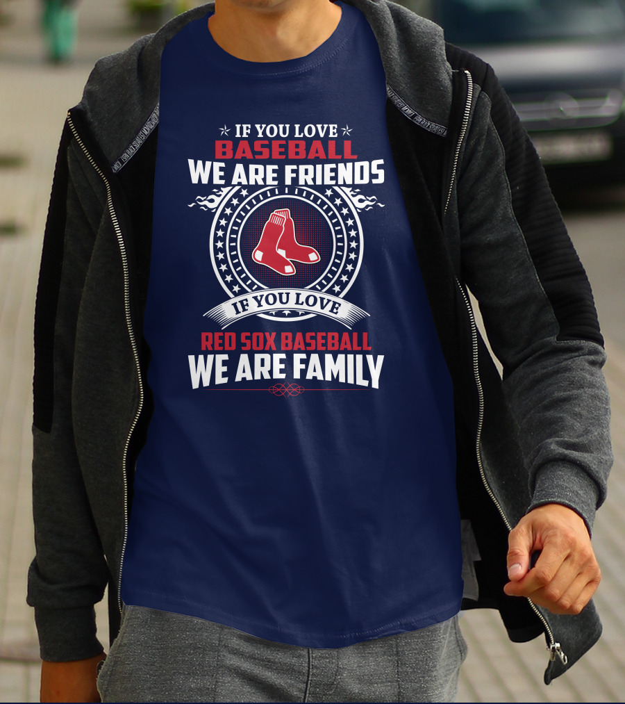 If You Love Baseball We Are Friends Red Sox Baseball We Are Family T-Shirt