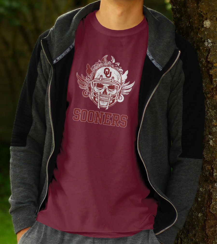 Sooners Skull Helmet OU T-Shirt