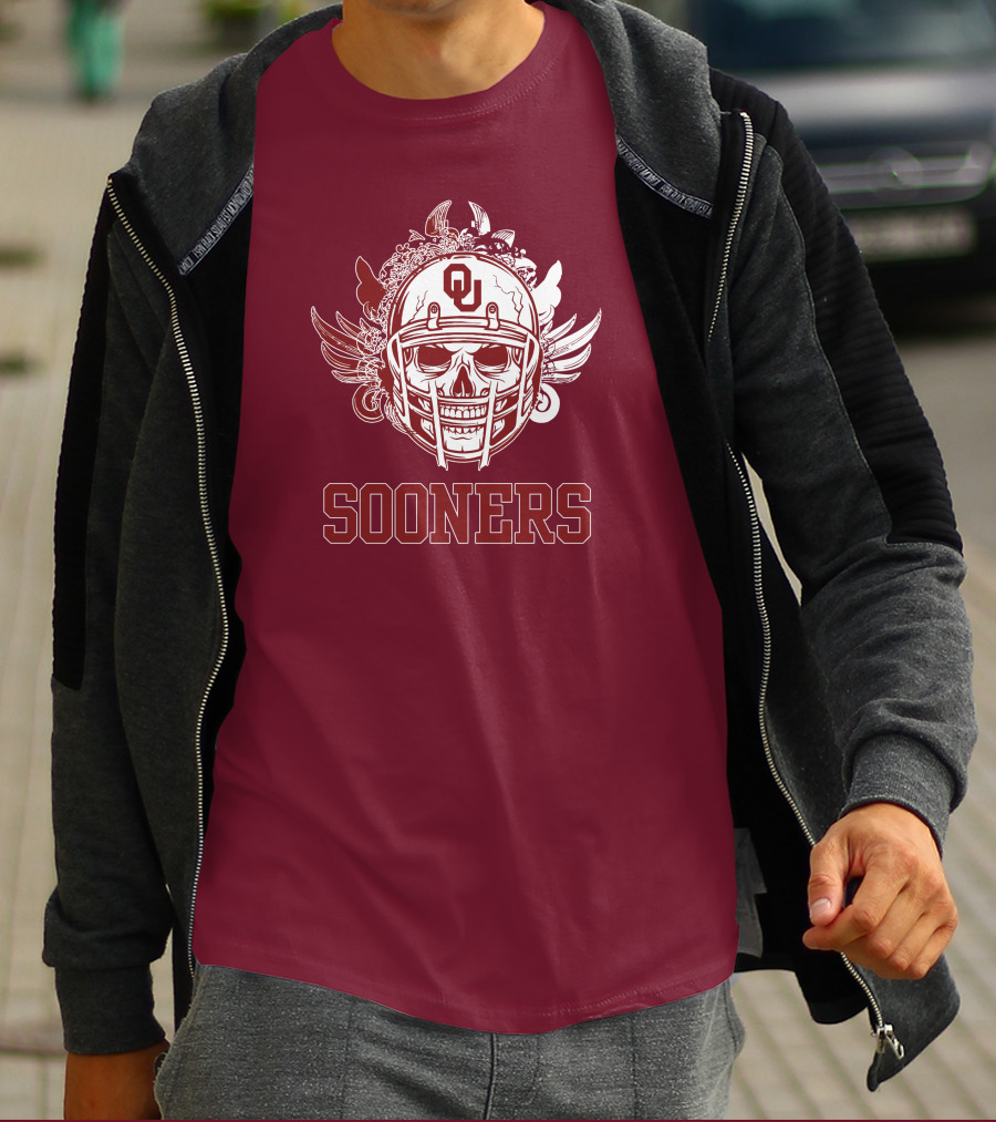 Sooners Skull Helmet OU T-Shirt