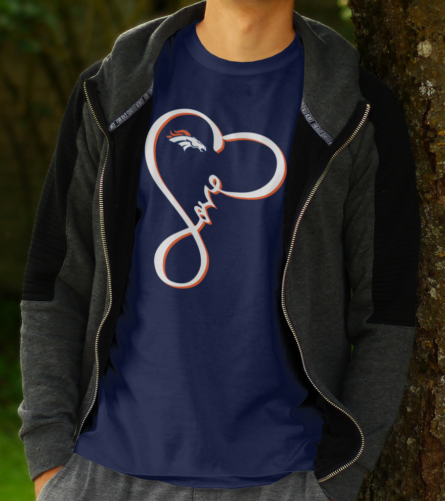 Love Heart Denver Broncos T-Shirt