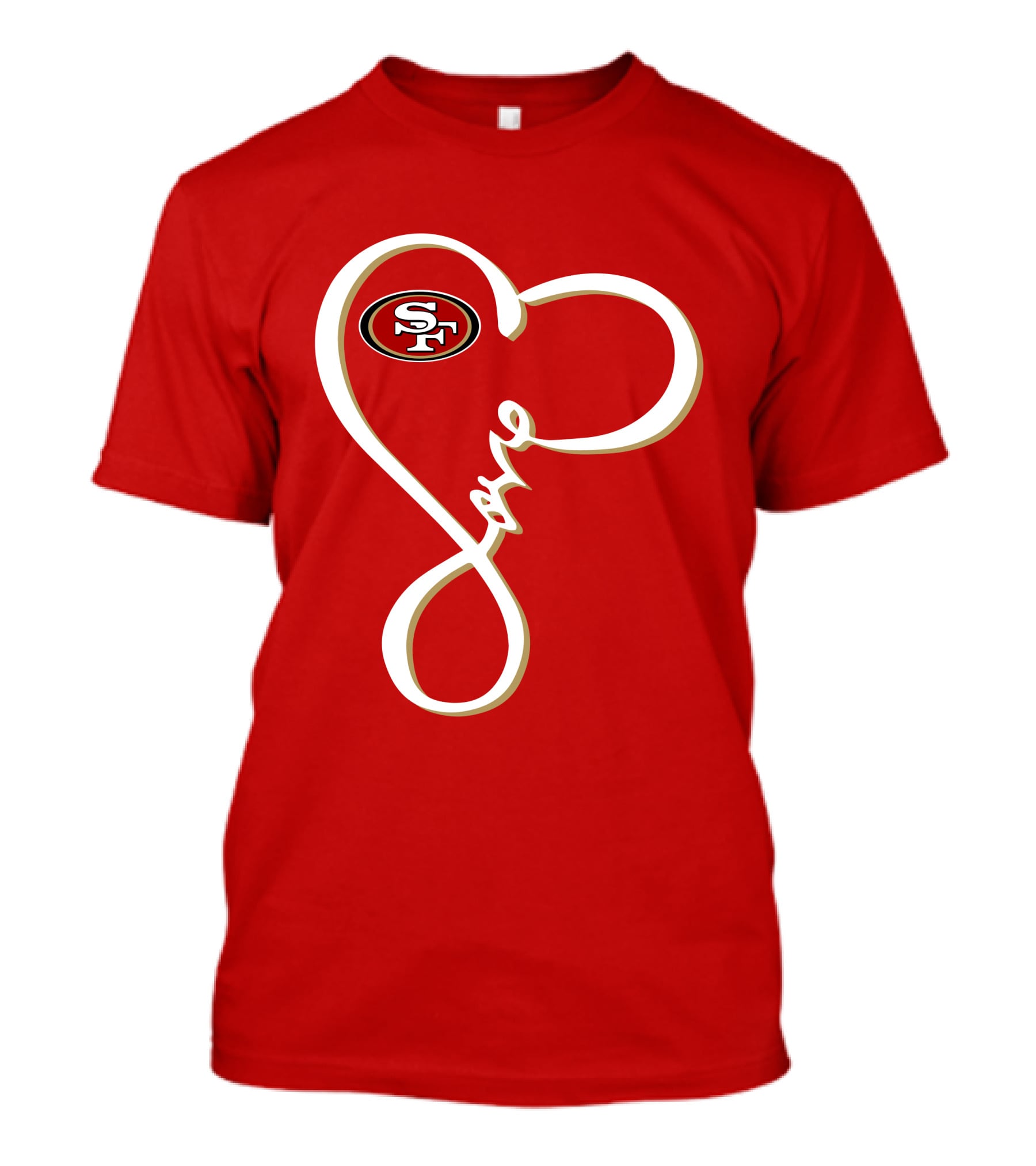 Love San Francisco 49ers Heart SF T-Shirt