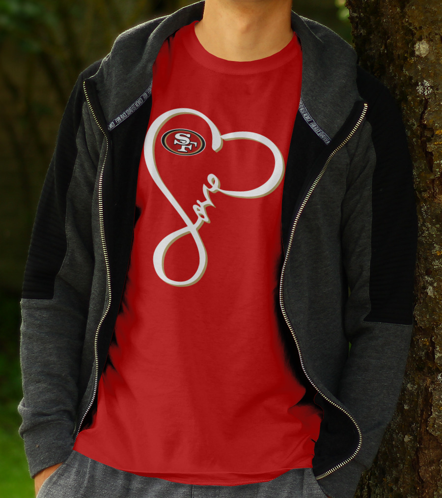 Love San Francisco 49ers Heart SF T-Shirt