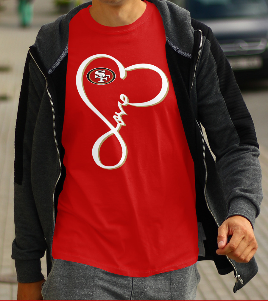 Love San Francisco 49ers Heart SF T-Shirt