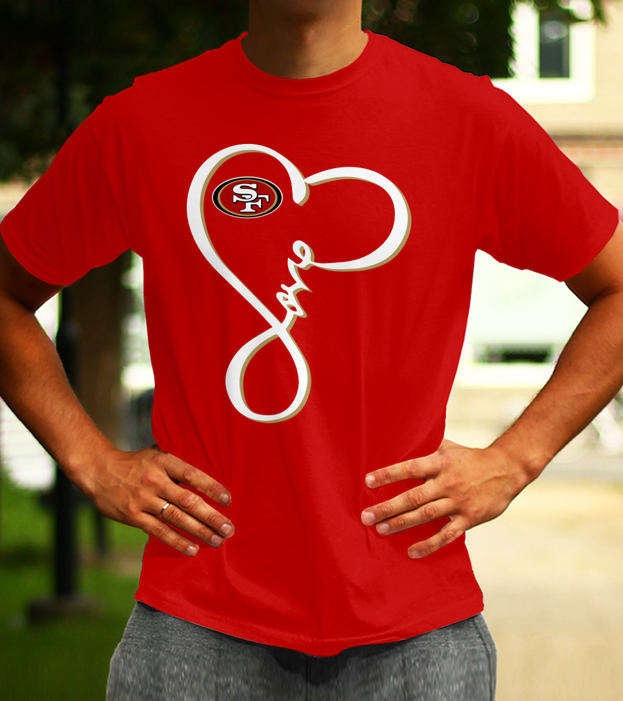 Love San Francisco 49ers Heart SF T-Shirt