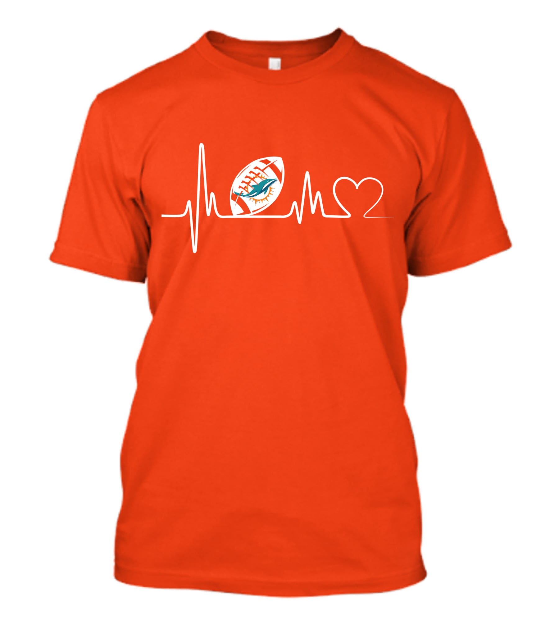 Miami Dolphins Football Heartbeat Pulse T-Shirt