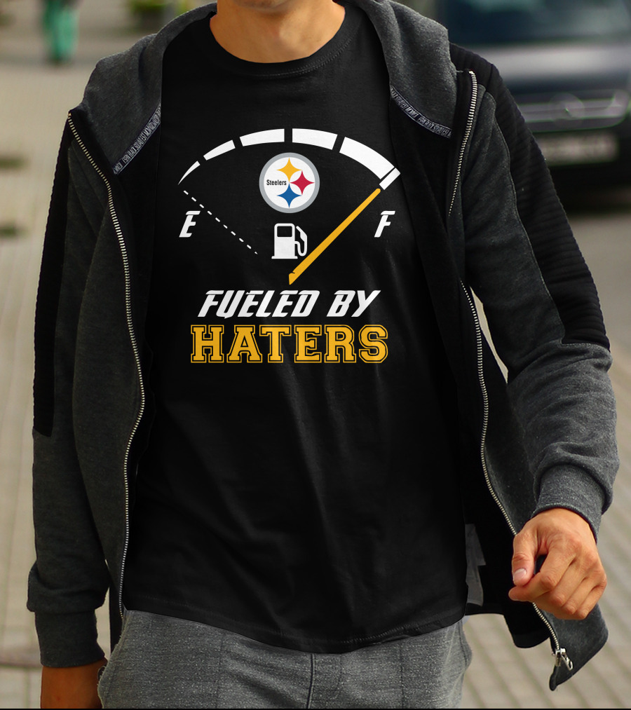 Pittsburgh Steelers Fueled By Haters Gauge Fuel Tank T-Shirt