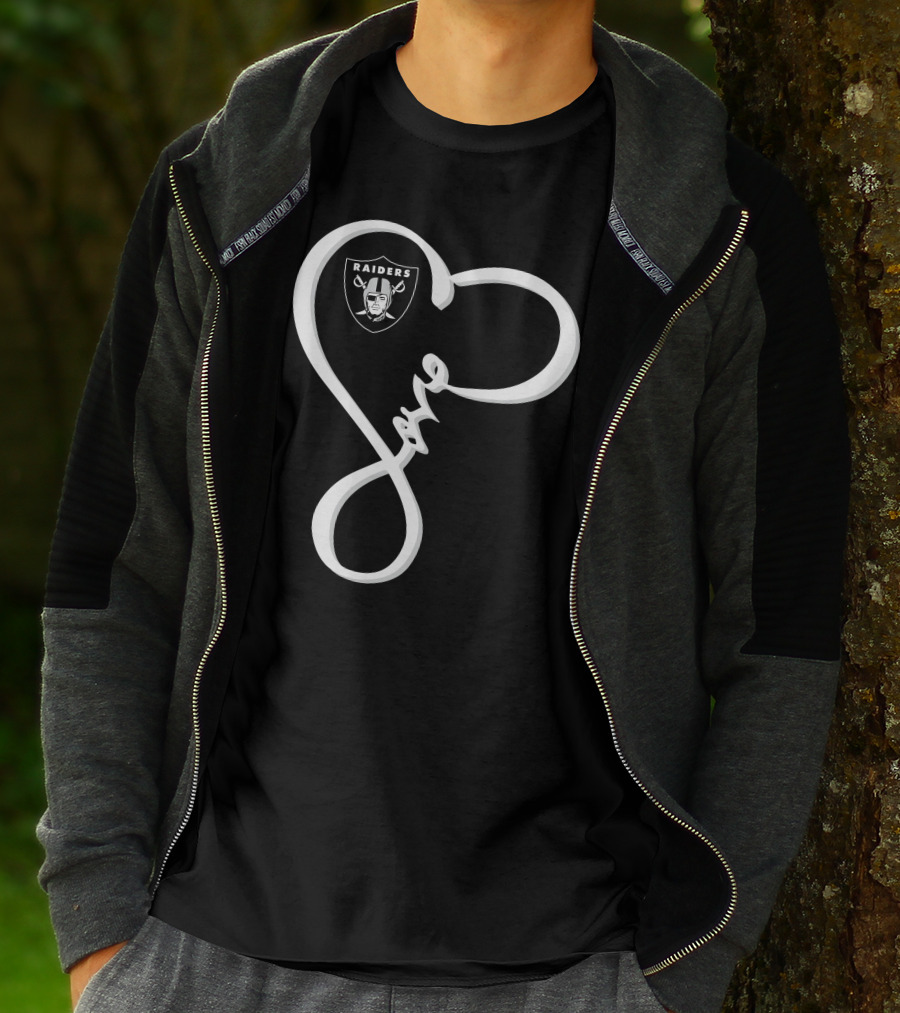 Love My Raiders Heart Design Las Vegas Raiders T-Shirt