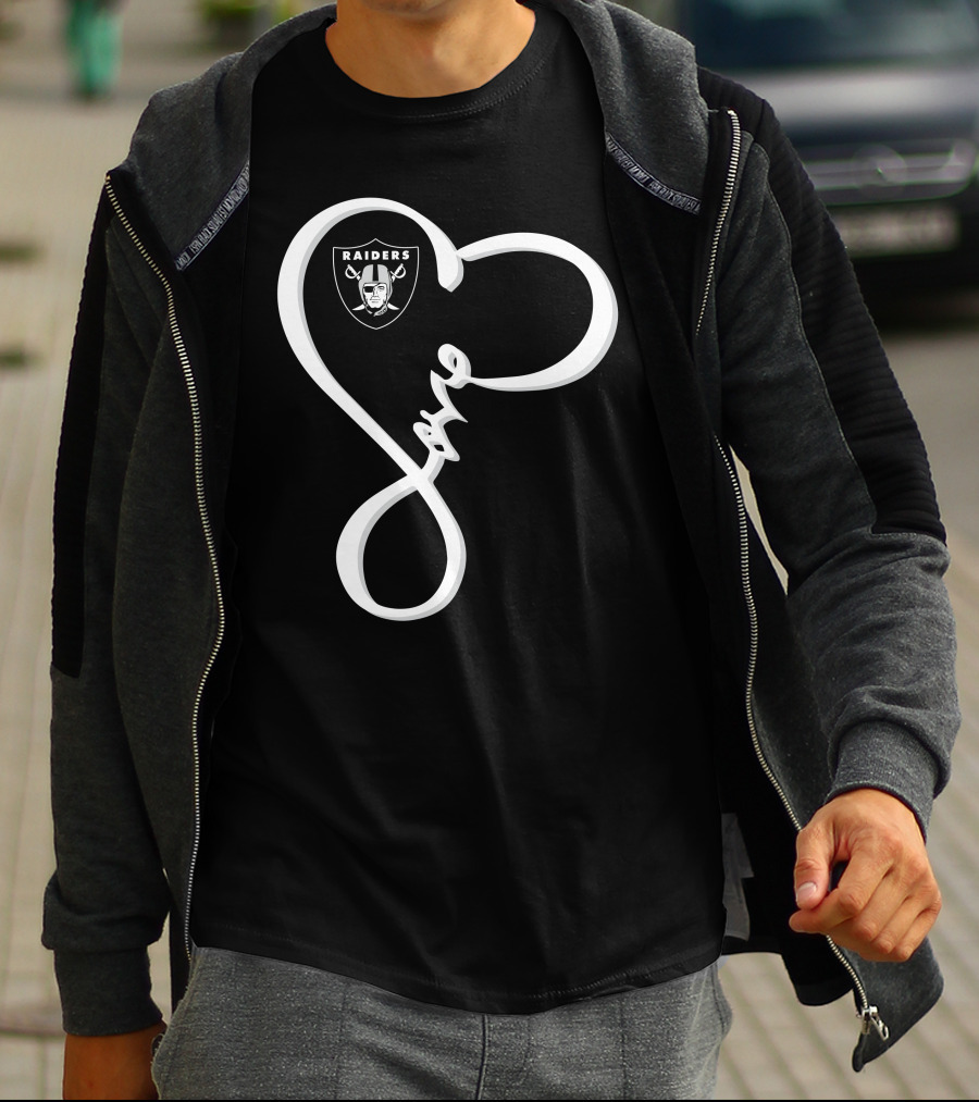 Love My Raiders Heart Design Las Vegas Raiders T-Shirt