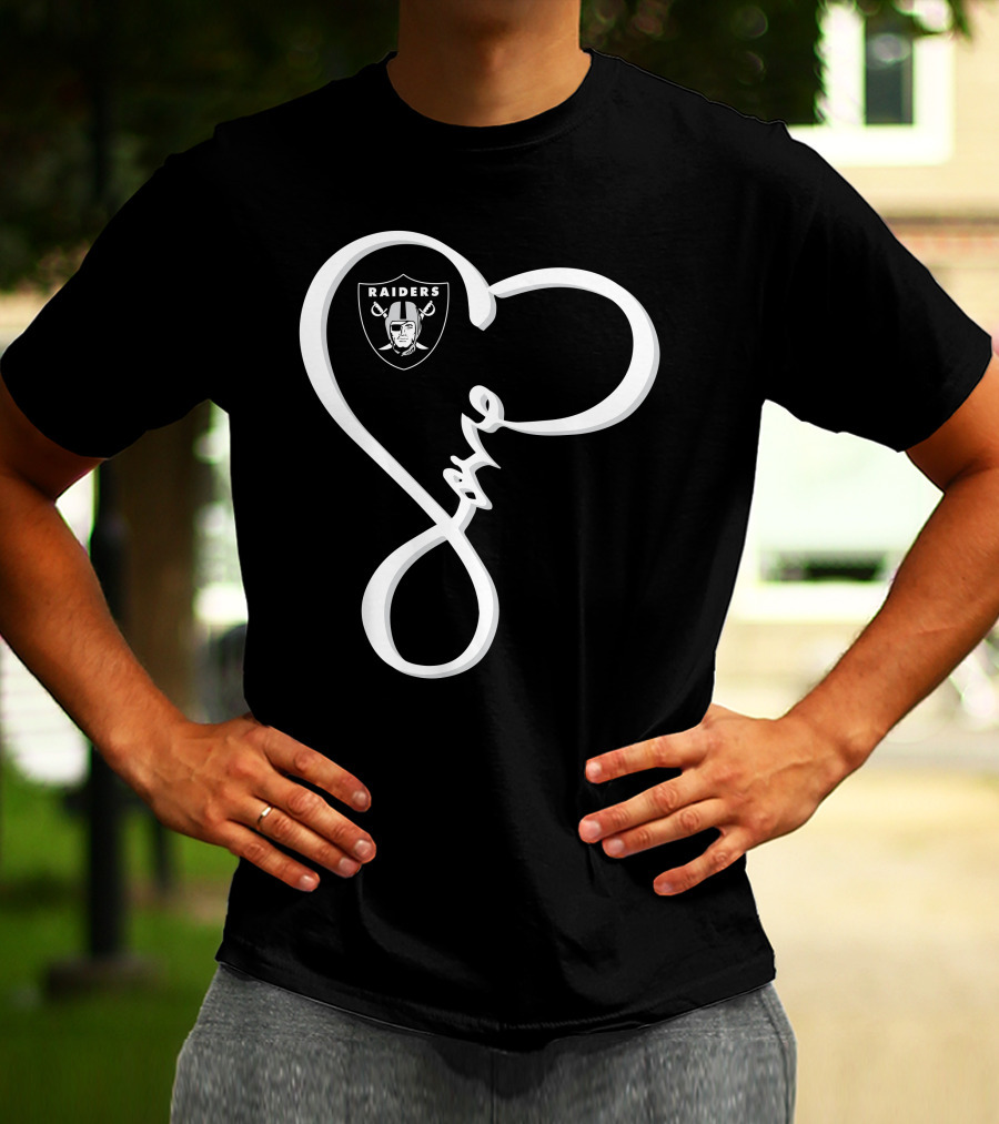 Love My Raiders Heart Design Las Vegas Raiders T-Shirt