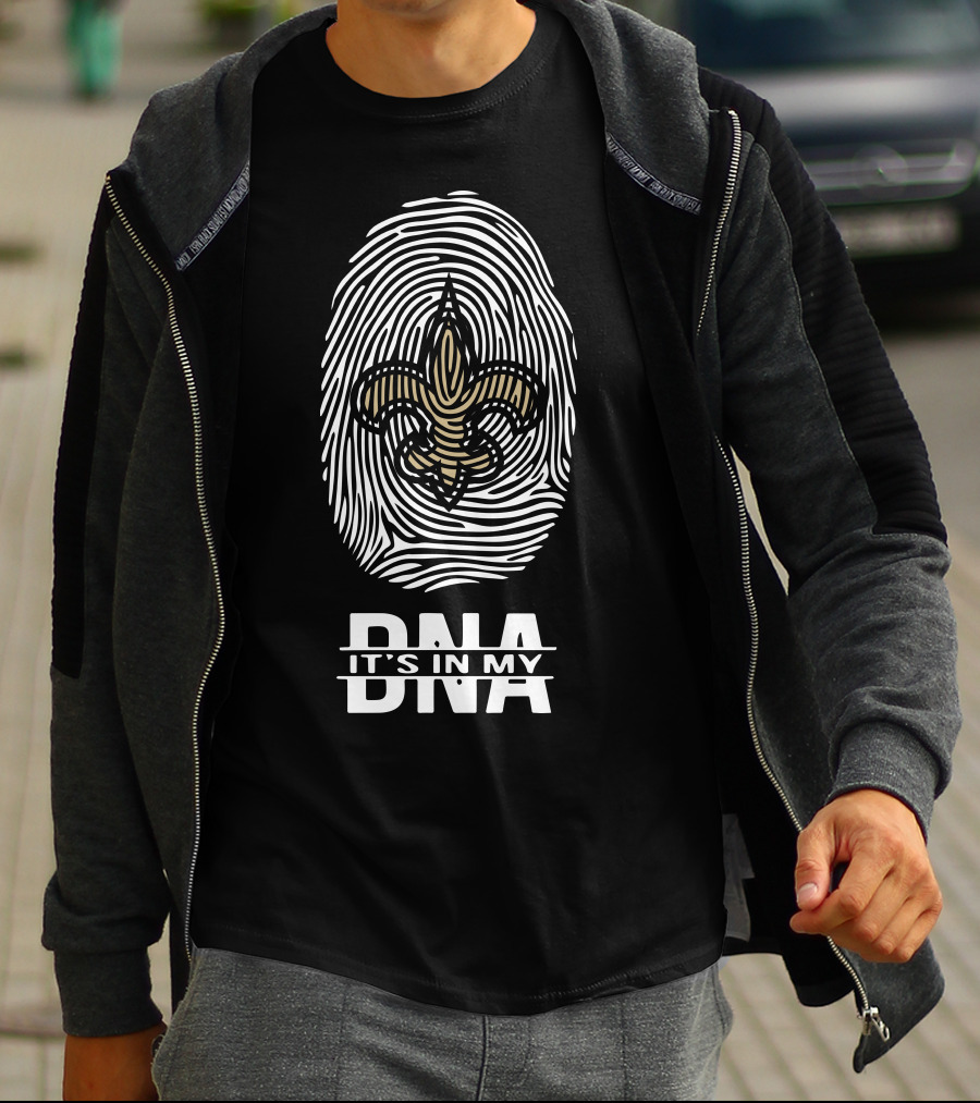 New Orleans Saints It's In My Dna Fingerprint Fleur-De-Lis T-Shirt
