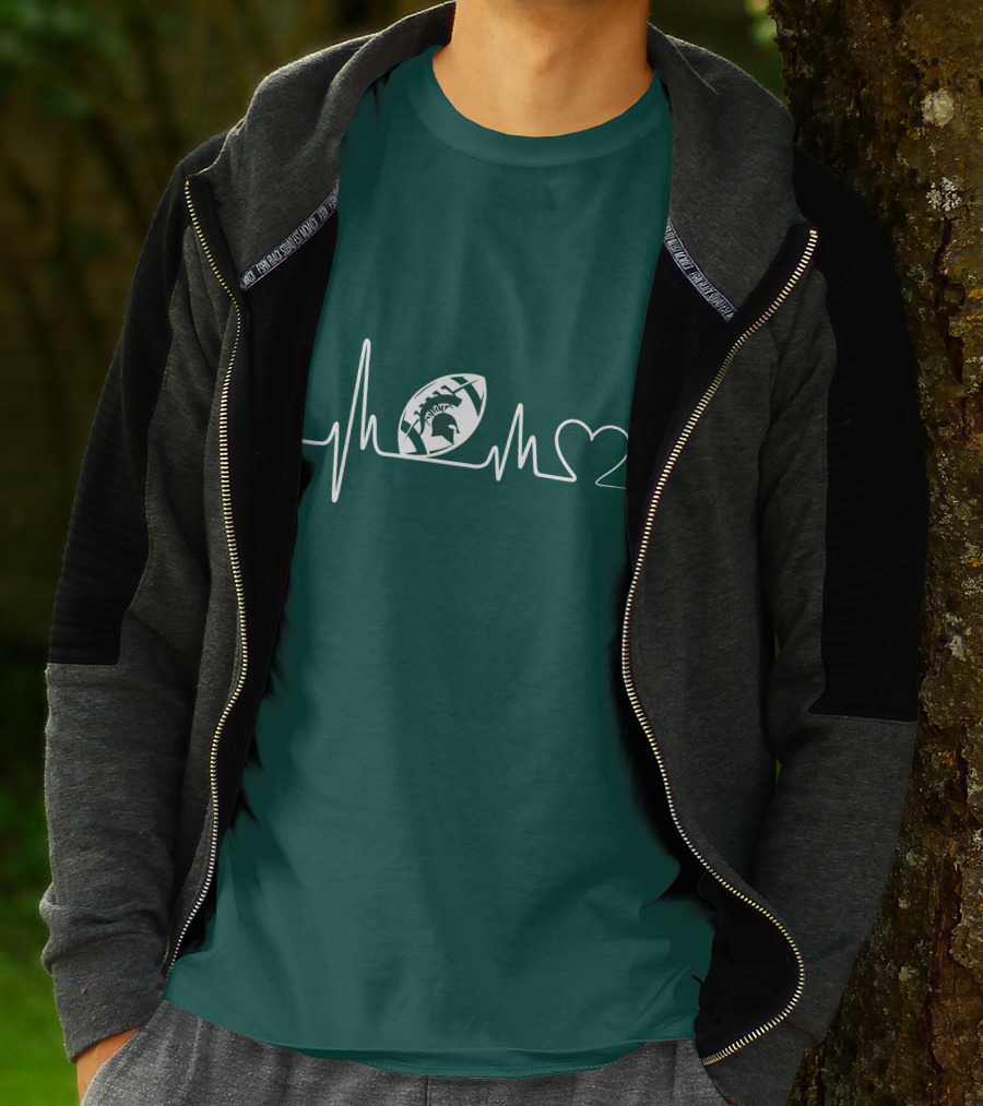 Michigan State Spartans Football Heartbeat T-Shirt