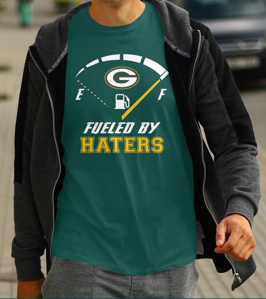 Green Bay Packers Fueled By Haters Fuel Gauge T-Shirt