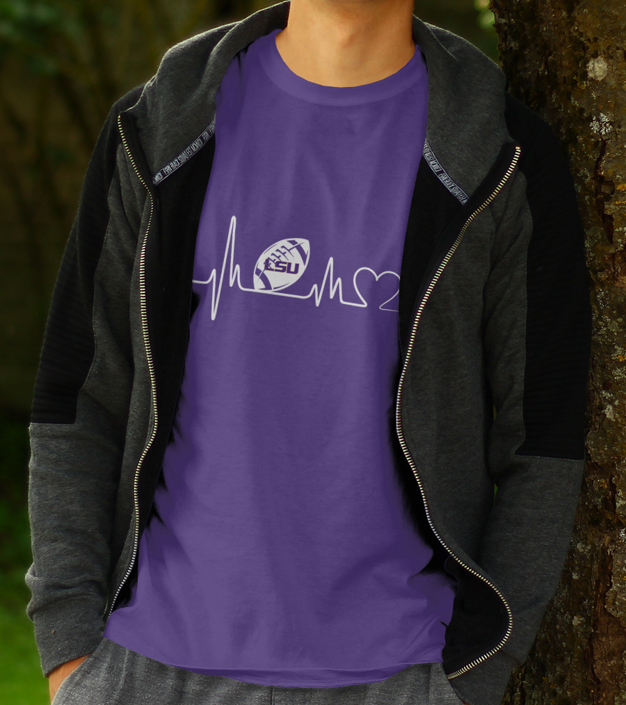 Lsu Tigers Heartbeat Football Pulse T-Shirt