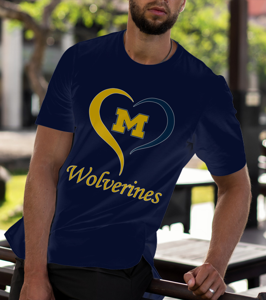 Michigan Wolverines Heart M T-Shirt