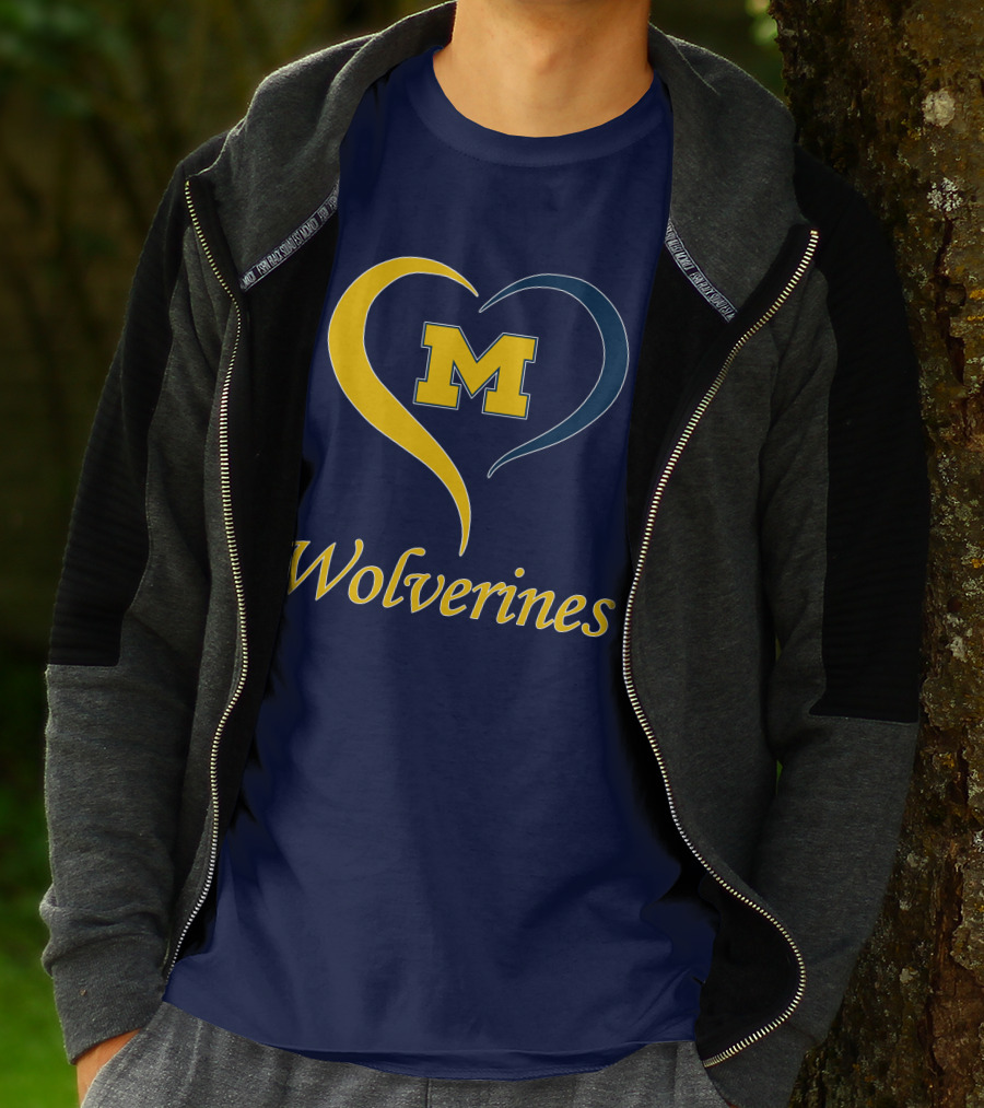 Michigan Wolverines Heart M T-Shirt