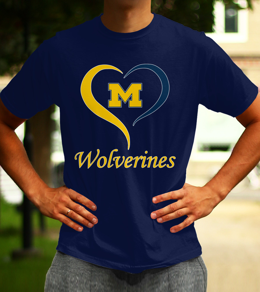 Michigan Wolverines Heart M T-Shirt