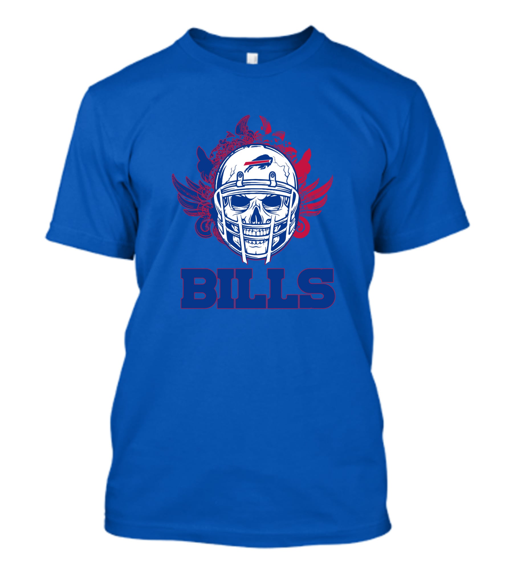 Buffalo Bills Skull Helmet Wings T-Shirt