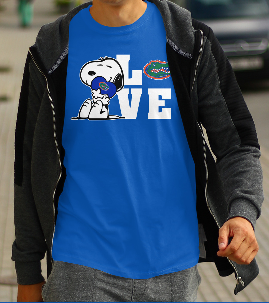Snoopy Love Florida Gators Peanuts Team Fan Merchandise T-Shirt