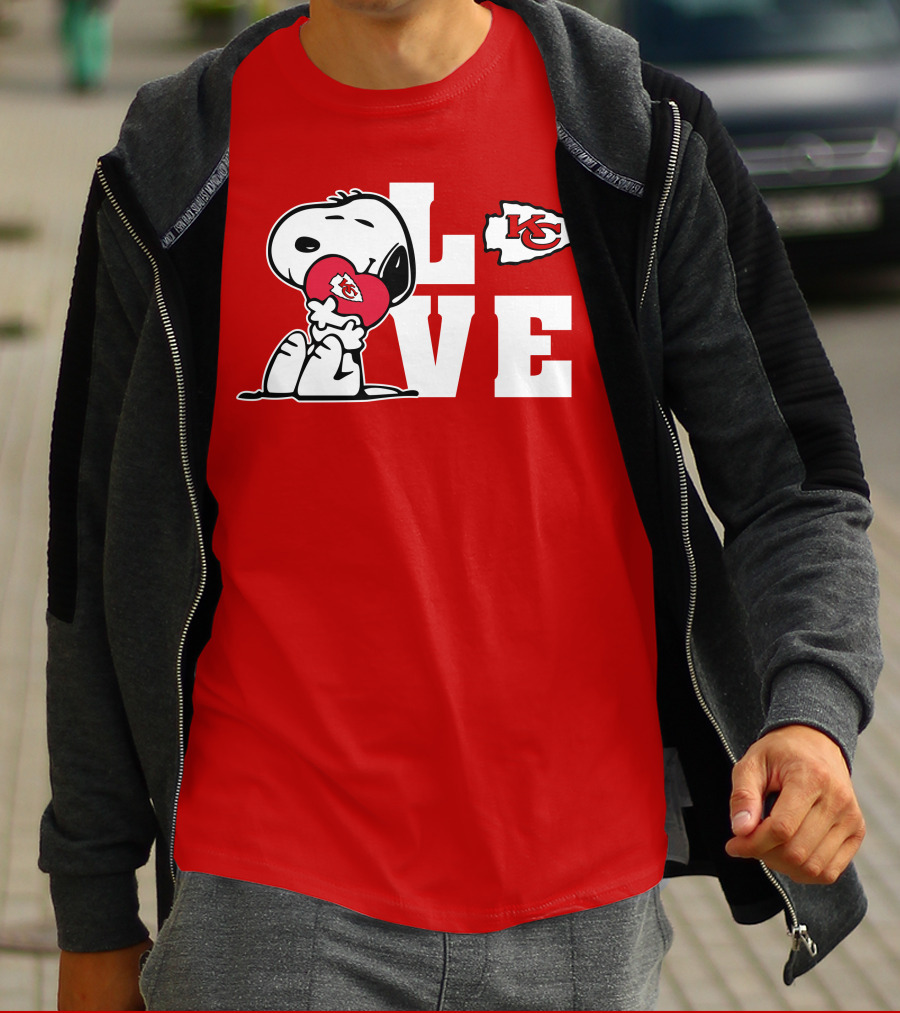 Snoopy Love Kc Kansas City Chiefs T-Shirt