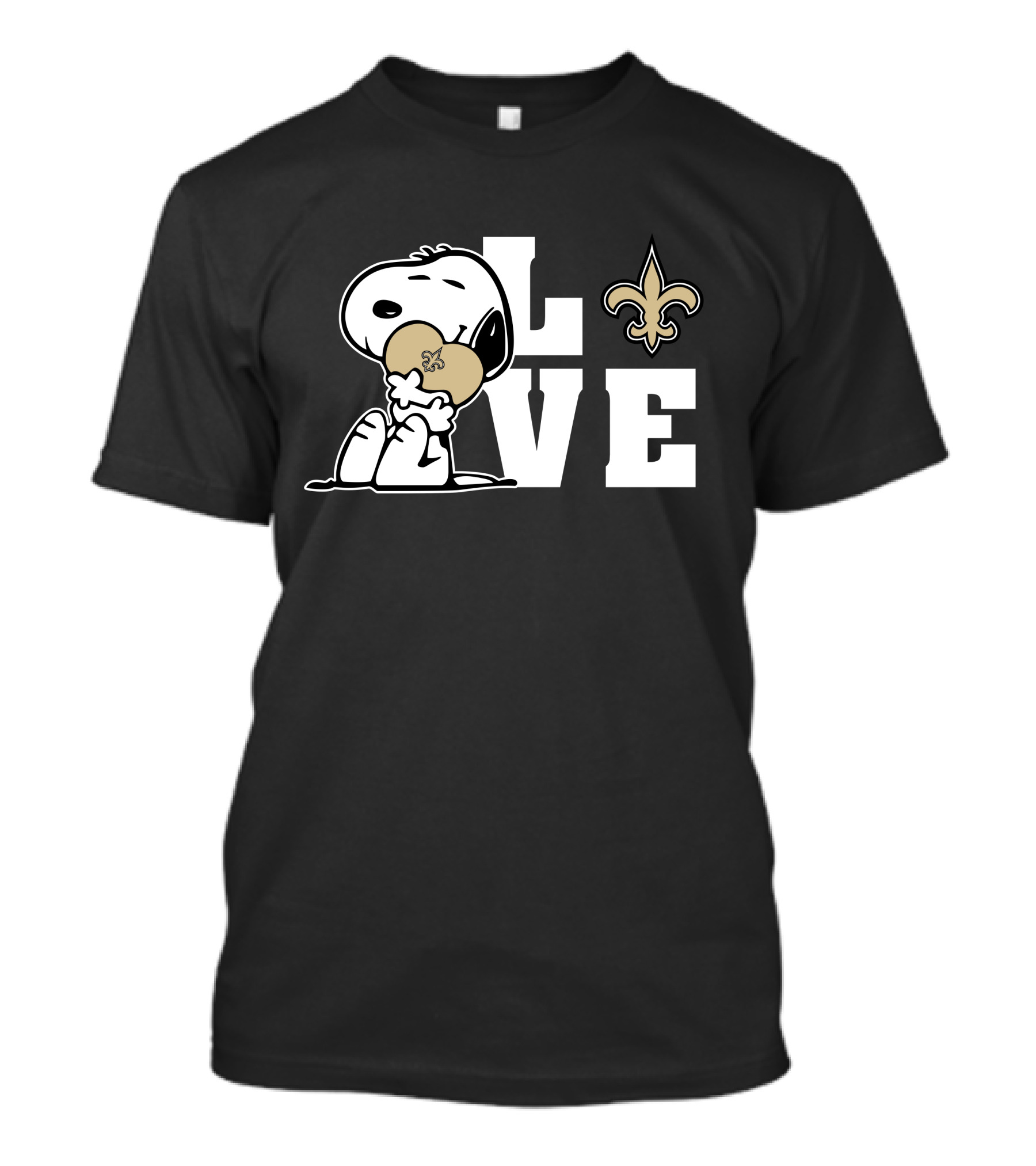 Snoopy Love New Orleans Saints Fleur-De-Lis Heart T-Shirt
