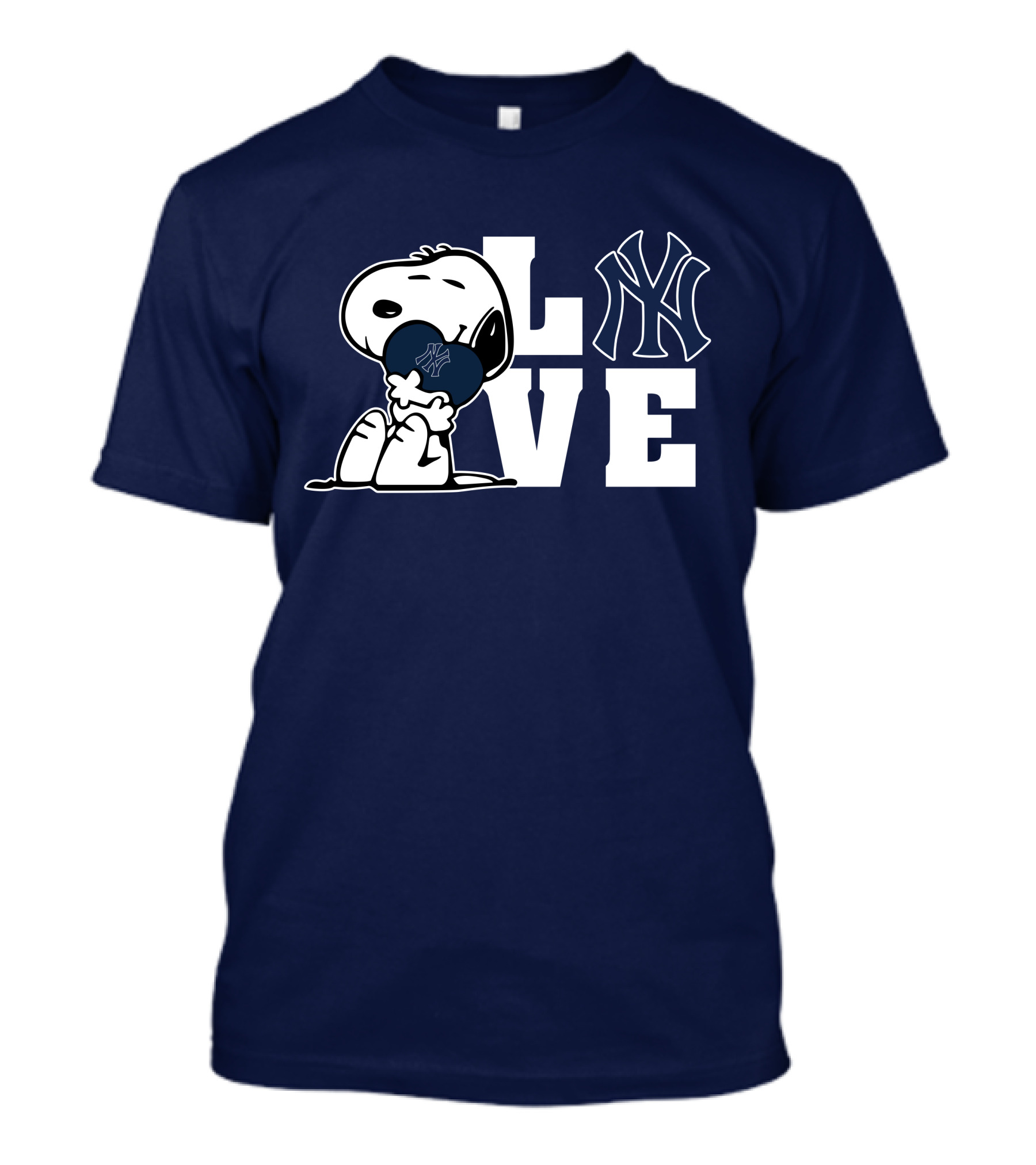 Snoopy Love New York Yankees Logo Mlb Peanuts Baseball Fan T-Shirt