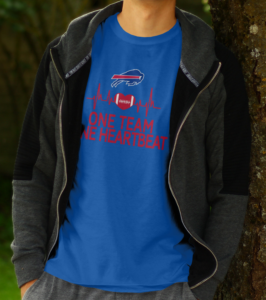 Buffalo Bills One Team One Heartbeat Football Heartbeat T-Shirt
