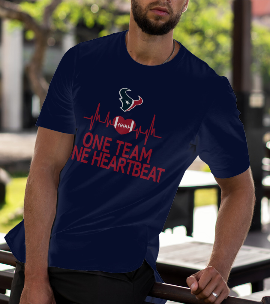 Houston Texans One Team One Heartbeat Football Heartbeat T-Shirt