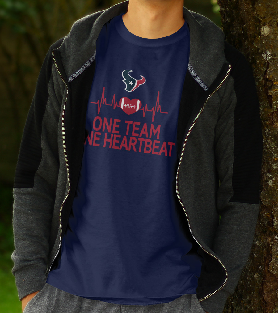 Houston Texans One Team One Heartbeat Football Heartbeat T-Shirt